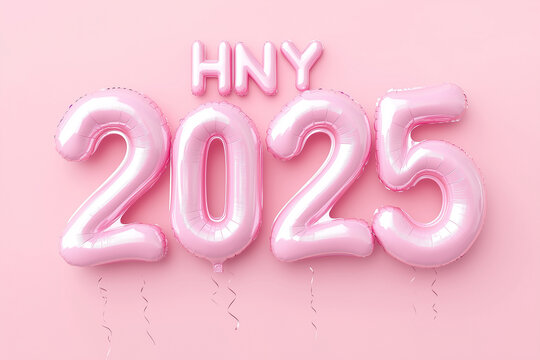 A retro-style New Year’s design showcasing a vintage hot air balloon with a 