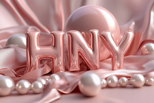 A retro-style New Year’s design showcasing a vintage hot air balloon with a 