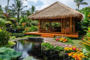 tropical resort in the garden