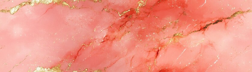 Sticker - Seamless marble texture in soft coral with subtle white veins, [Abstract Background Marble], [Warm and calming]