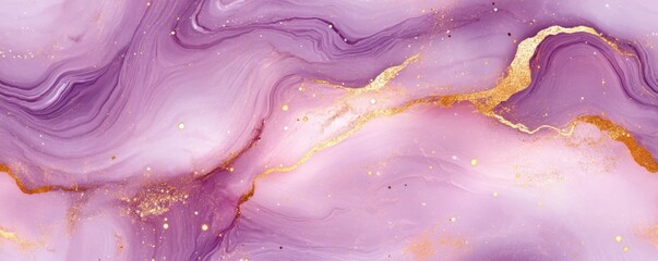 Poster - Seamless marble pattern in soft mauve with gold accents, [Abstract Background Marble], [Romantic and warm]