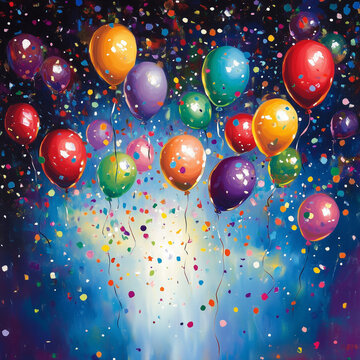A retro-style New Year’s design showcasing a vintage hot air balloon with a 