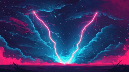 Sticker - Neon Lightning Storm