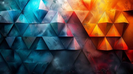 Wall Mural - An abstract background featuring a chaotic array of overlapping triangles