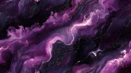 Poster - Seamless abstract marble in rich plum with subtle silver accents, [Abstract Background Marble], [Regal and luxurious]