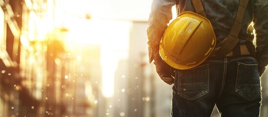 Construction Worker at Sunset