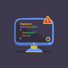 programmer vector illustration, computer flat illustration