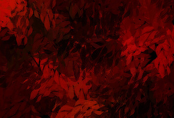 Poster - Dark Green, Red vector abstract backdrop with leaves.