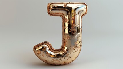 Sticker - Letter J, 3D, letters, alphabet, golden, art, illustration, wallpaper, background