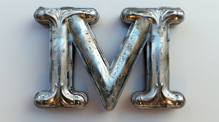 Wall Mural - Letter M, 3D, letters, alphabet, art, illustration, wallpaper, background