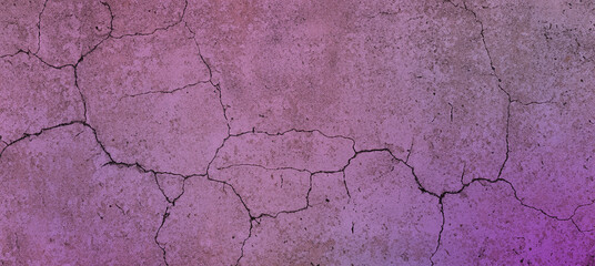 Poster - Large surface of a concrete wall displays deep cracks