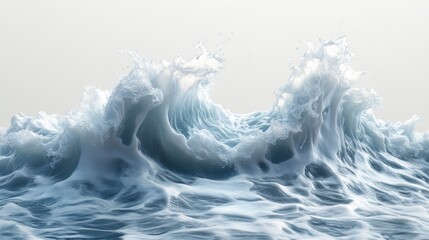 Wall Mural - Illustrative clipart of crashing ocean waves