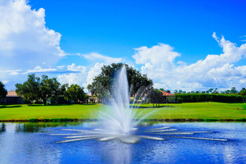 Landscape of a beautiful lake in lakeland Florida	