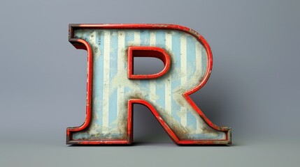 Wall Mural - Letter R, 3D, letters, alphabet, vintage, art, illustration, wallpaper, background