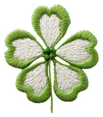 Sticker - PNG Clover in embroidery style textile pattern accessories.