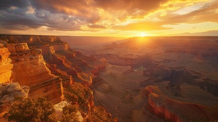 Majestic Sunrise at the Grand Canyon. Serenity and beauty captured in the early morning light