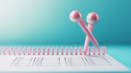 Poster - Pink Earbuds on a Calendar.