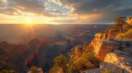 Majestic Sunrise at the Grand Canyon. Peace and beauty captured in one moment