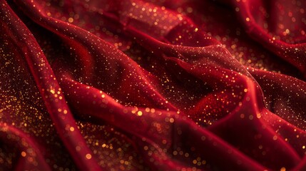 Poster - A red fabric with glitter on it