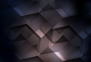 Poster - Dark Brown vector texture with colorful hexagons.