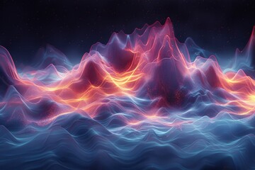 Aufkleber - Light Painting Mountain Peak Abstract light patterns painted against