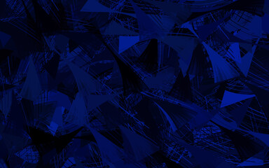 Poster - Dark BLUE vector template with chaotic shapes.