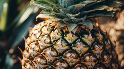 Close-up of a Ripe Pineapple