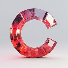 Sticker - Red Crystal Letter C.