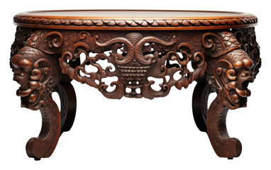 Wall Mural - PNG Carved antique table furniture white background architecture.