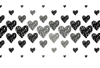 Poster - Light Gray vector backdrop with sweet hearts.