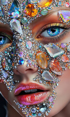 Canvas Print - Crystal Face Makeup.