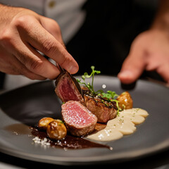 Canvas Print - Gourmet Steak Dish.