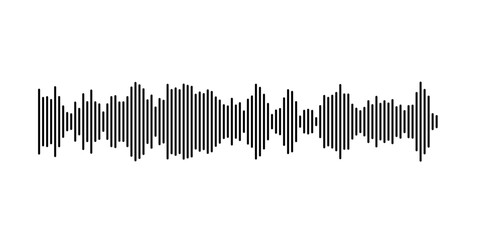 Leinwandbilder - Vector art of sound waves represented by vertical line patterns
