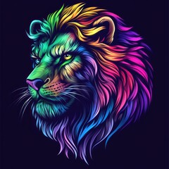  Rainbow Lion Portrait