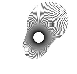 Leinwandbilder - Radial sound waves in a dynamic circular design, illustrating the flow of audio energy.