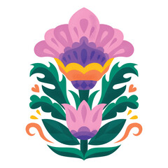 Aufkleber - Flat geometric floral illustration
