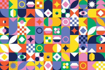 Aufkleber - Flat abstract geometric pattern
