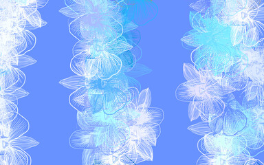 Poster - Light BLUE vector natural backdrop with flowers.