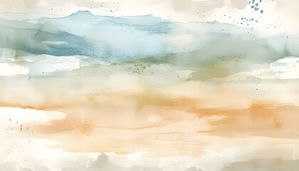 Soft watercolor splashes or strokes in muted tones, offering an artistic yet understated look