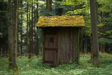 Moss Covered Cabin in the Woods