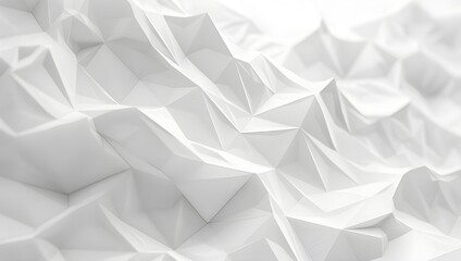 Poster - Abstract white background with polygon mesh grid.