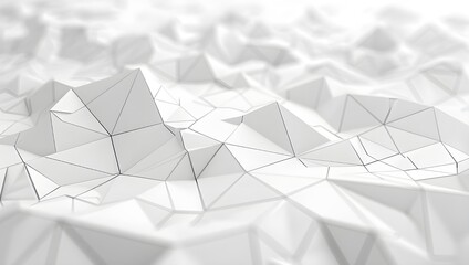 Poster - Abstract white background with polygon mesh grid.