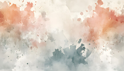 Soft watercolor splashes or strokes in muted tones, offering an artistic yet understated look