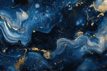 Poster - Sapphire blue background showcasing a distinctive swirled pattern
