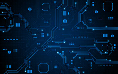 Aufkleber - Technology circuit board background. Electronic motherboard concept or artificial intelligence engineering
