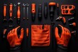 © Sanchai - Garage maintenance and repair are showcased in a minimalist design focusing on essential tools and safety equipment for DIY upkeep and repairs