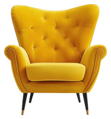 Canvas Print - PNG Yellow chair furniture armchair