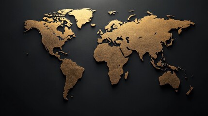 Poster - A sleek world map with a minimalist design and travel highlights, ideal for modern travel promotions. Spacious scene with room for text.