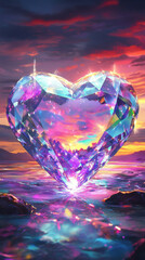 Poster - Diamond Heart Sunset.