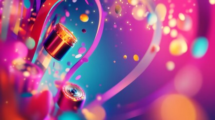 Poster - Beautiful vibrant 3D banner background with a colorful creating